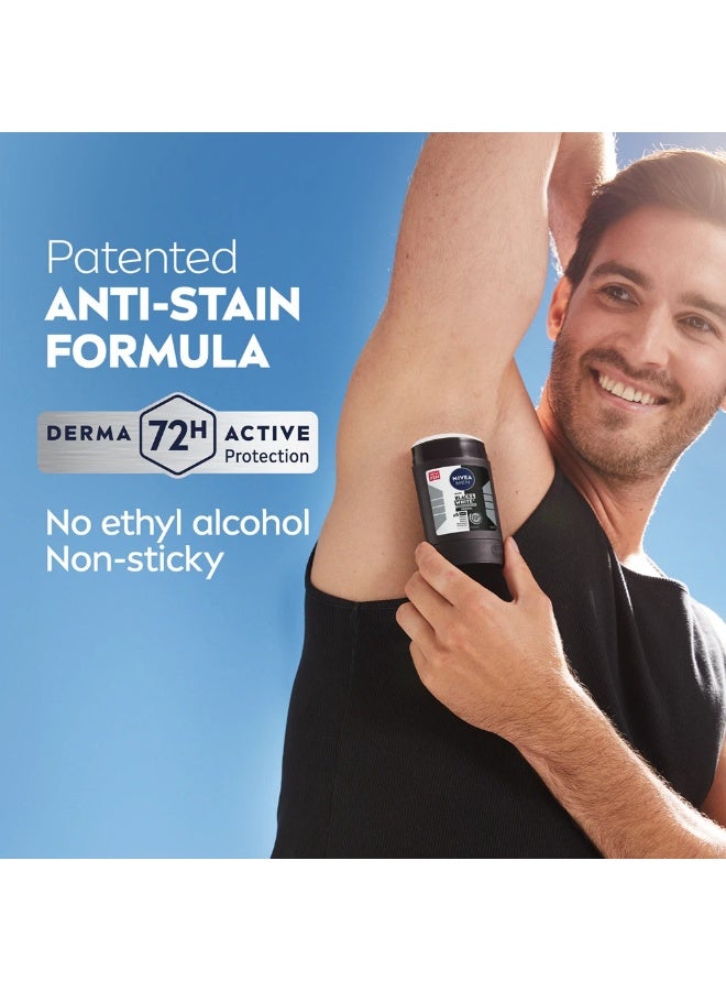 نيفيا مزيل عرق نيفيا للرجال، أبيض وأسود، غير مرئي، مضاد للتعرق، يدوم 72 ساعة، 50 مل - Image 4